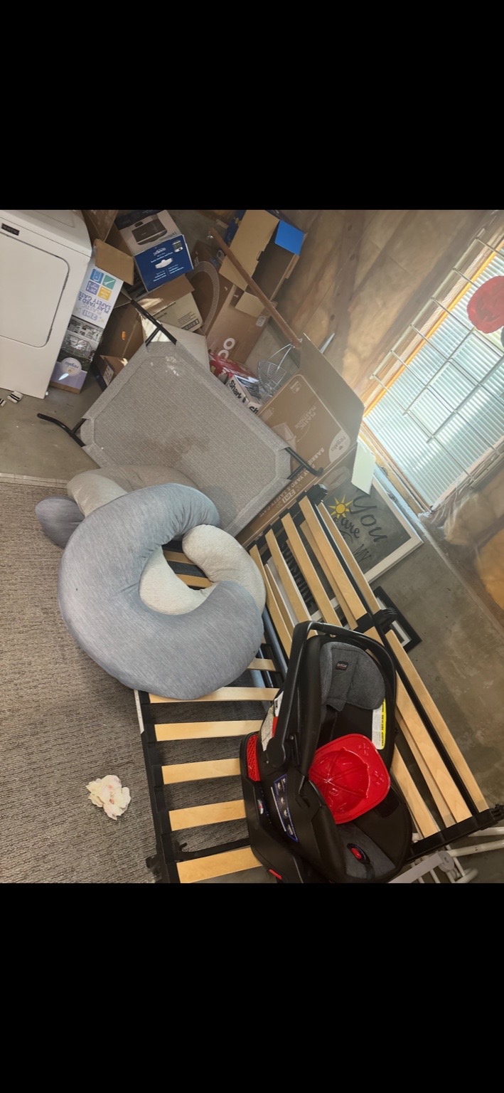 Basement storage area before cleanout