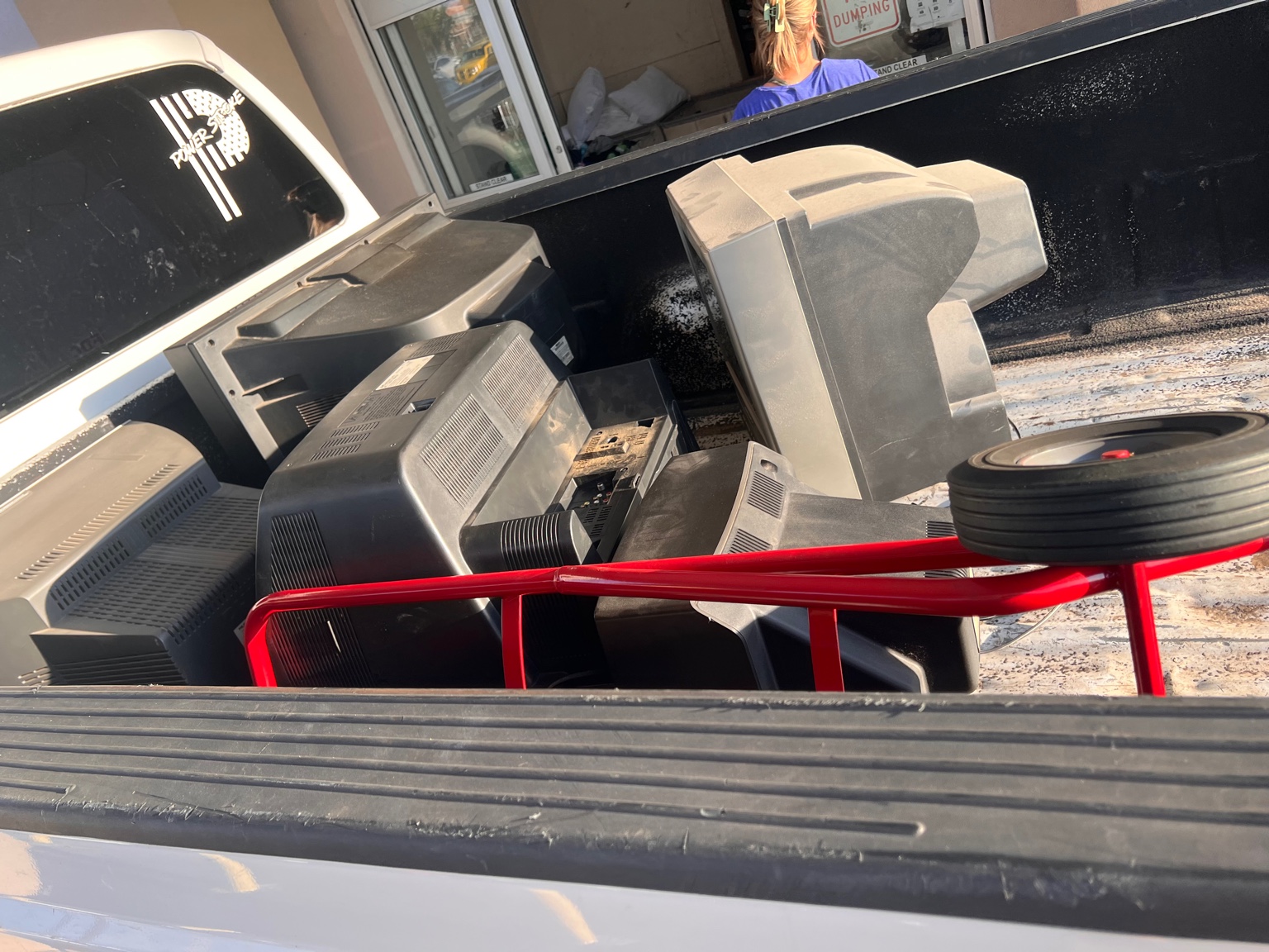 CRT TVs loaded for recycling