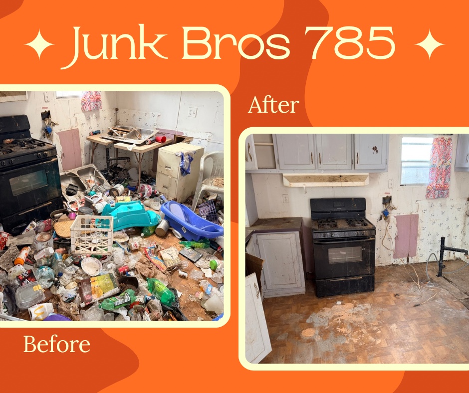 Kitchen cleanout before and after by Junk Bros 785