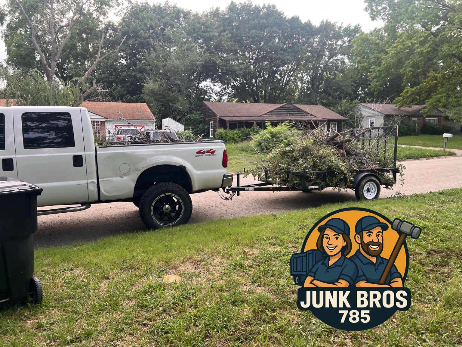 Truck loaded with brush